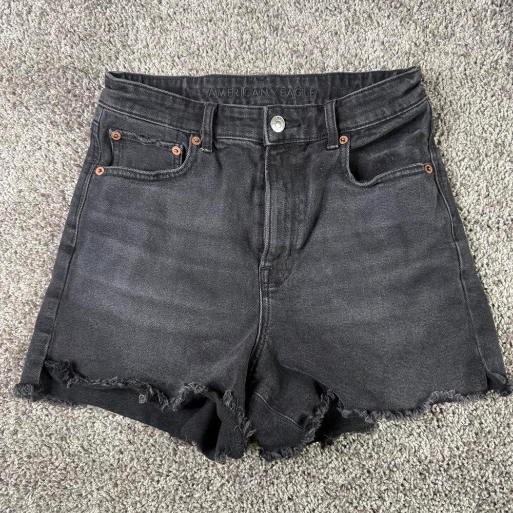 American Eagle black denim shorts
